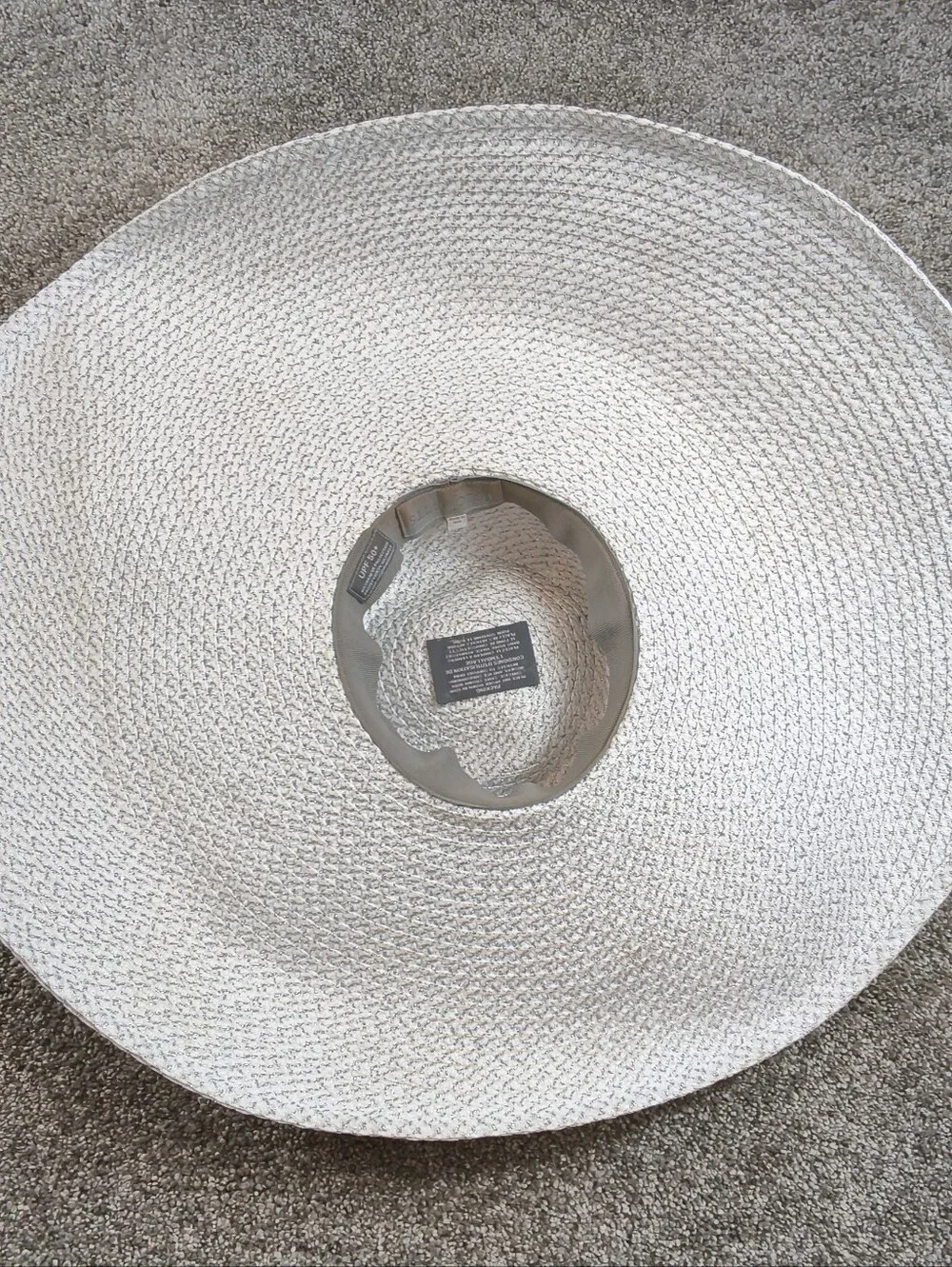 ERIC JAVITS Floppy Straw Sun Hat UPF50 White MINOR FLAW - Picture 3 of 8